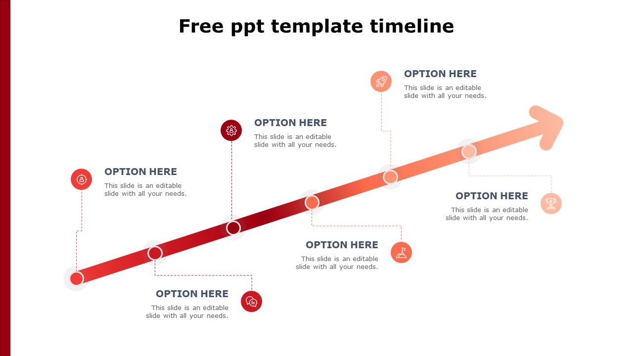 Free ppt template timeline-red
